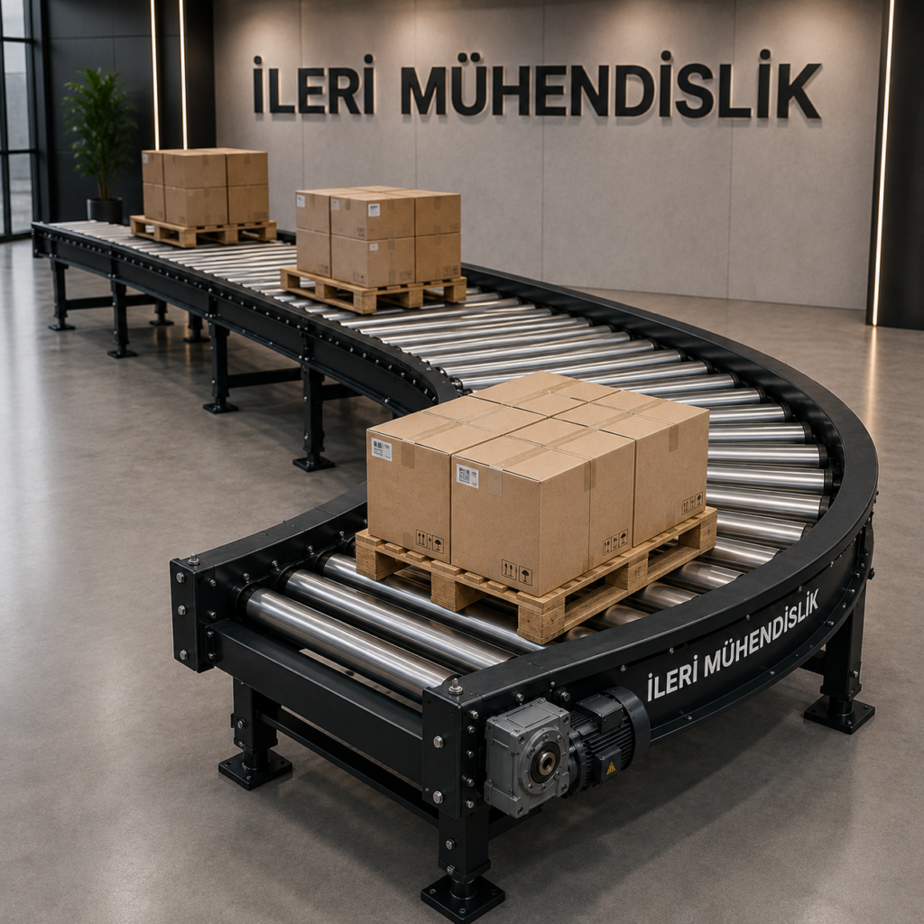 palet taşıma rulolu konveyör